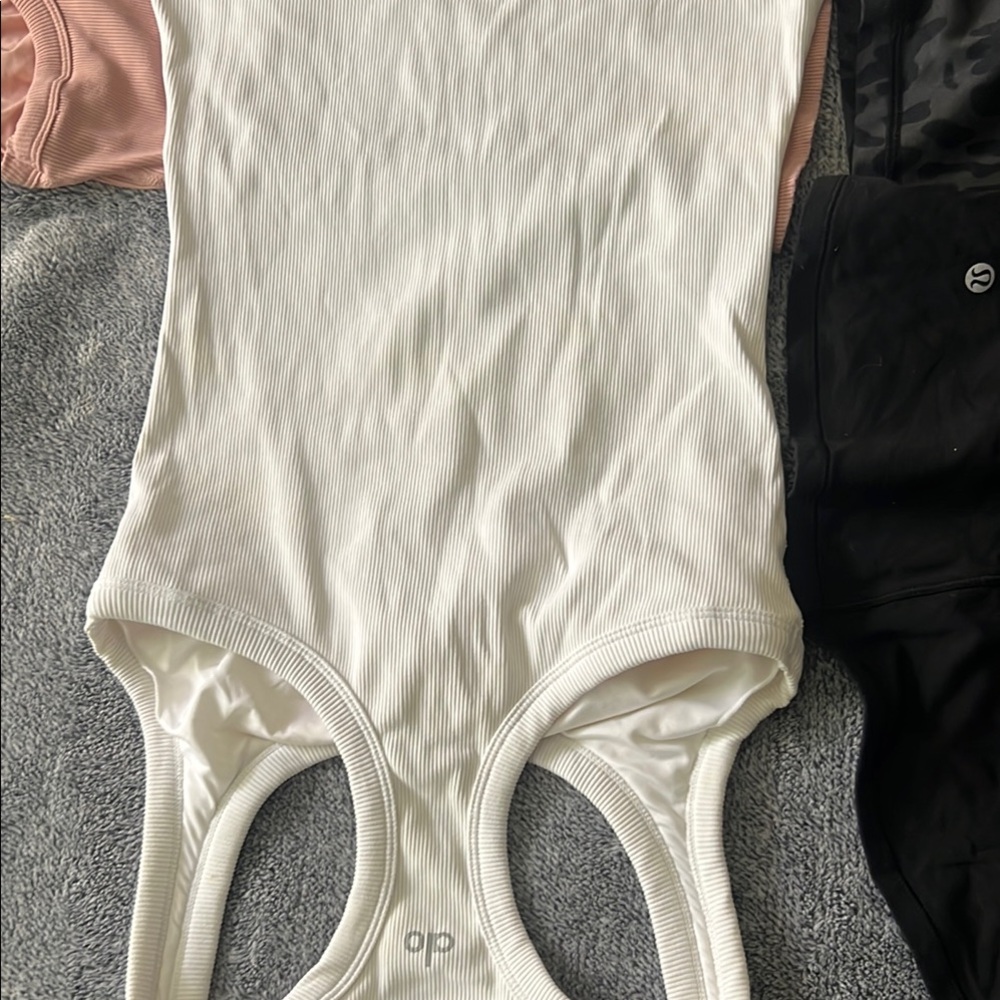OP White Sleeveless Cut Out Bodysuit Top